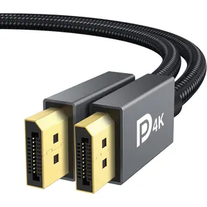 VESA Certified DisplayPort Cable, 6.6ft DP Cable 1.2, 4K@60Hz 2K@165Hz 2K@144Hz, High Speed Gold-Plated Display Port Cable for Gaming Monitor Graphics Card TV PC Laptop