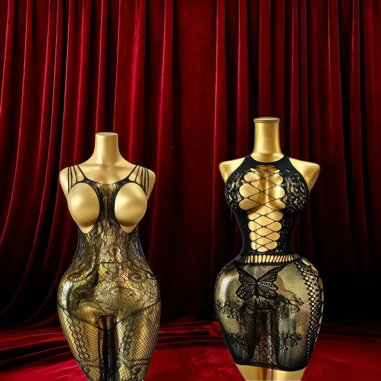 Women 2PCS Fishnet Lingerie Set, Stretch Mesh Bodysuit Outfit, One Size Fits 88–198lbs, US Local Warehouse, Discreet Packaging, Night Date Outfit