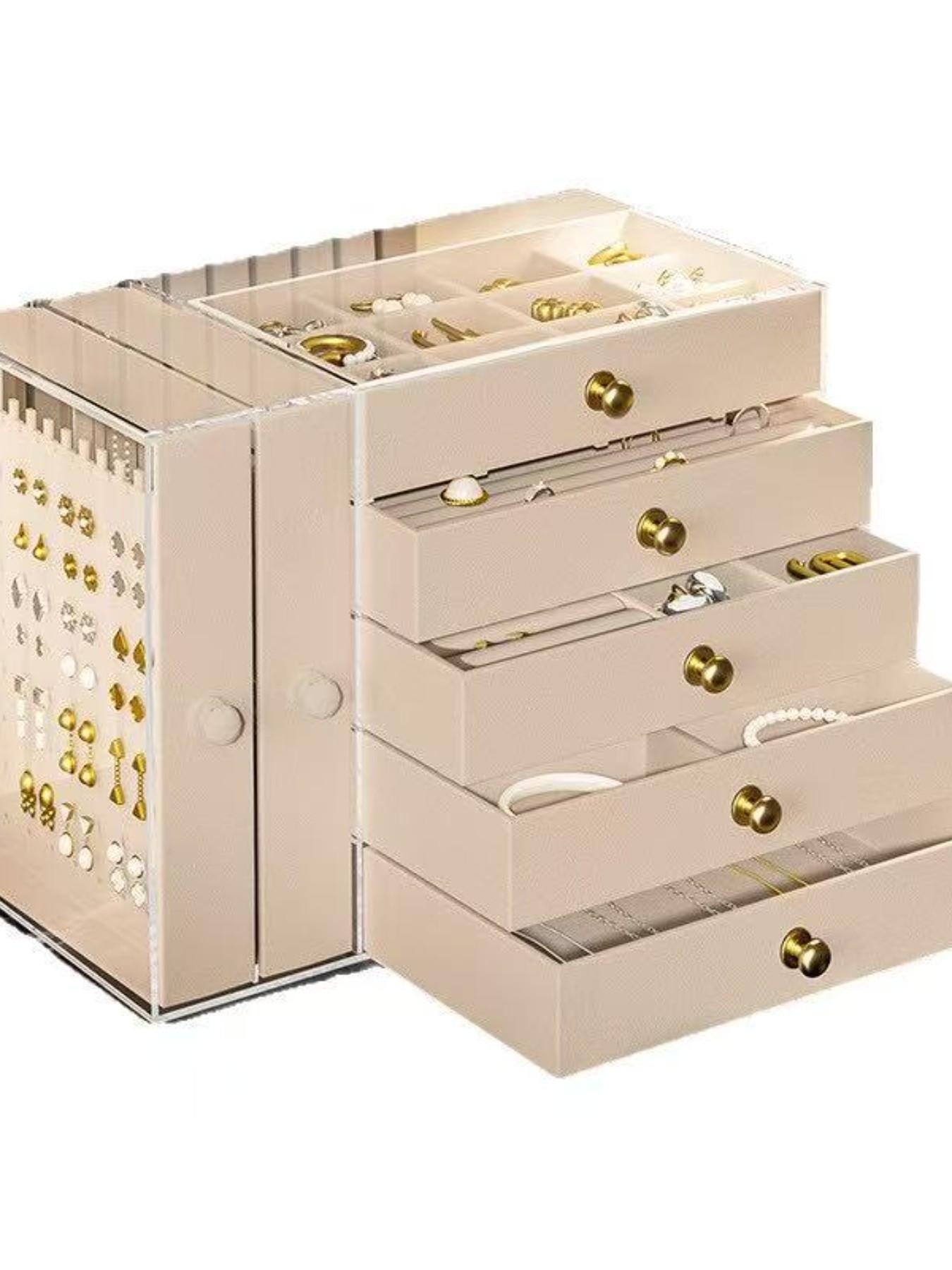 Acrylic Jewelry Storage Box, Large Capacity Transparent Organizer, Earrings Rings Necklaces Display Rack, 1pc Jewelry Holder