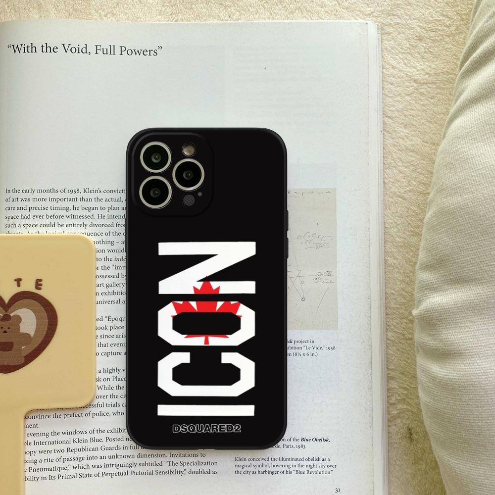 Red Maple Leaf DSQUARED2 Phone Case FOR IPhone 17 air 16 15 14 13 11 12 Pro 15 Plus 16 Pro MAX Samsung Galaxy S25 Ultra S24 S23 Black Covers