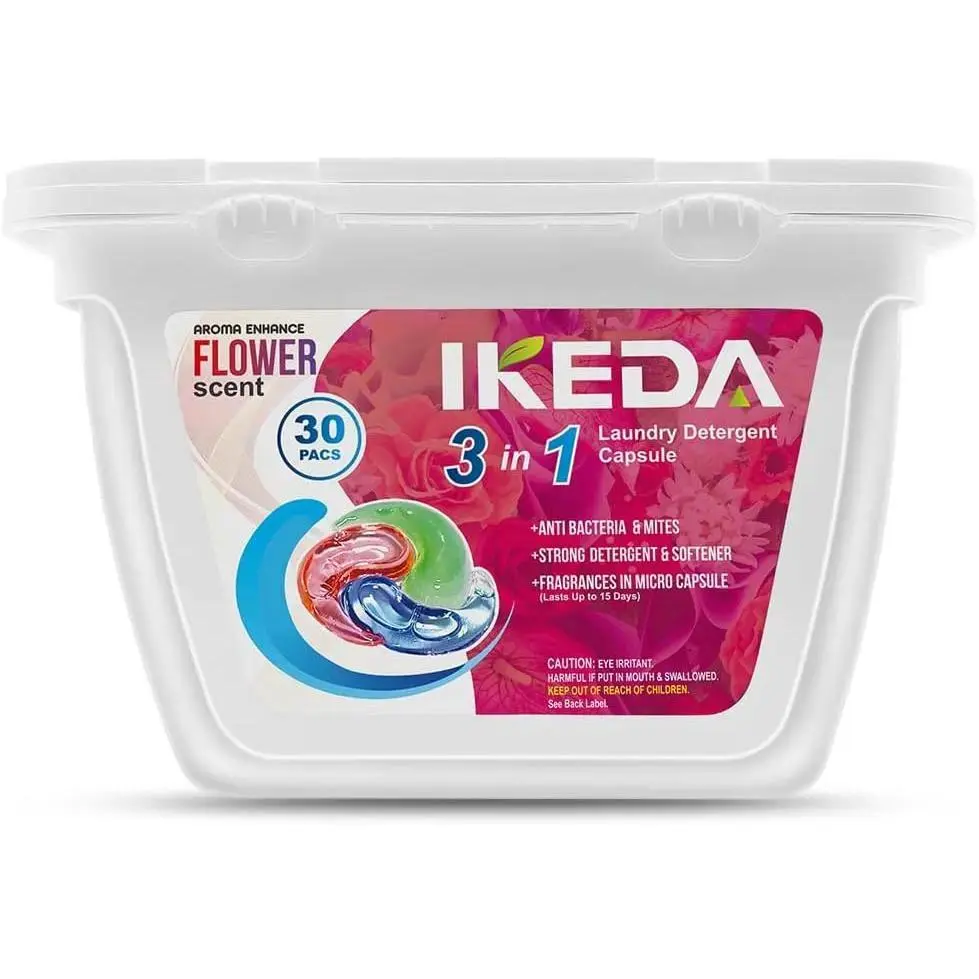 30 PACS Ikeda Laundry Detergent Pods | 3 in 1 Aroma Enhance Forest Scent | Fragrance In Micro Capsule | 30Counts 10g Each Pod | 10.5 oz 1 PACK