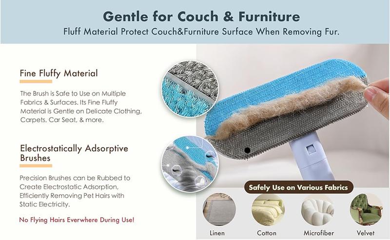 【BUY 1 GET 1 FREE】Pet Hair Removal Tool,Cat/Dog Hair Remover with Extra long Handle,Cat Lint Squeegee for Furniture,Carpet,Clothes, Bedding,Car,Window