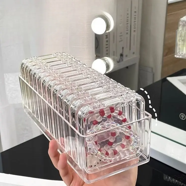 12 Pack Transparent Press Button Jewelry Storage Boxes, Large Capacity Clear Plastic Bracelet Organizer, Dustproof Lightweight Case, Ideal For Beads, Bracelets, Small Jewelry Display & Organization