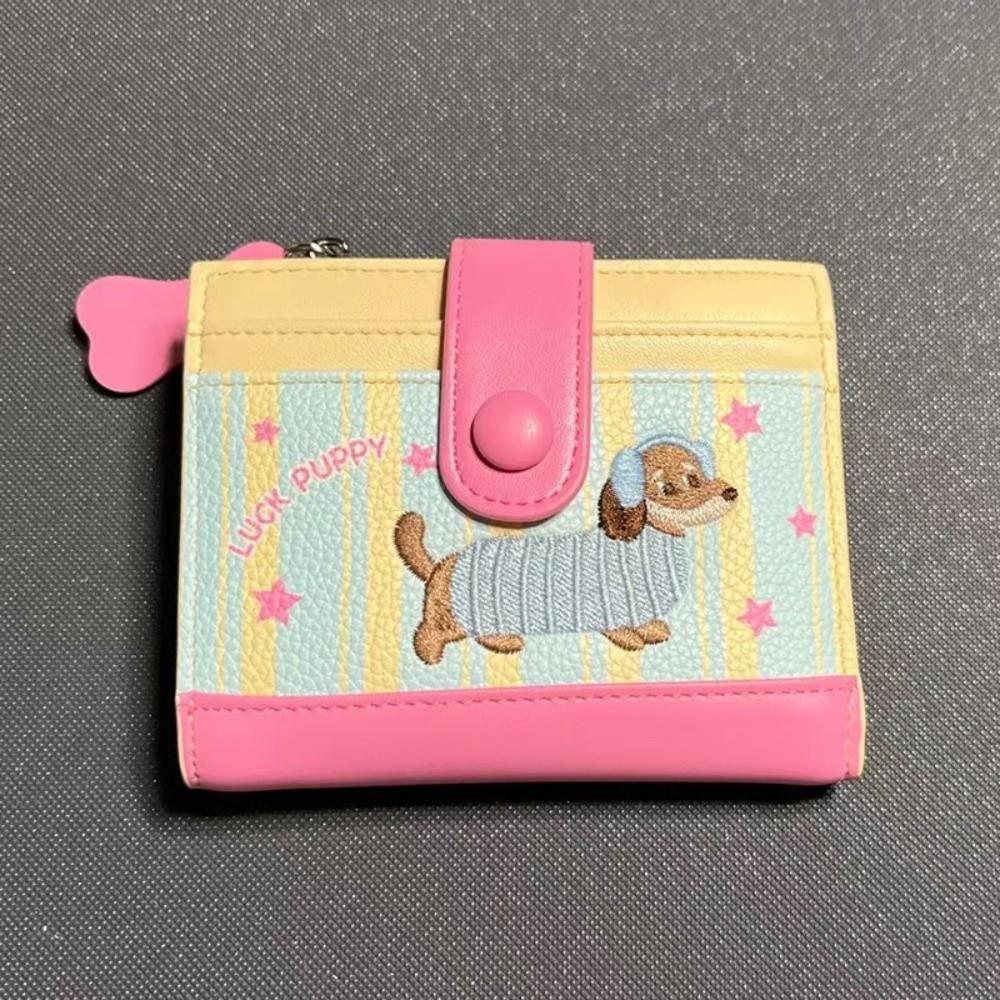 Lightweight Short Wallet with Dachshund Print for Women, Minimalist PU Leather Foldable Design, Fashionable Card Holder with Multiple Card Slots, Card Slot, Wallets For Women