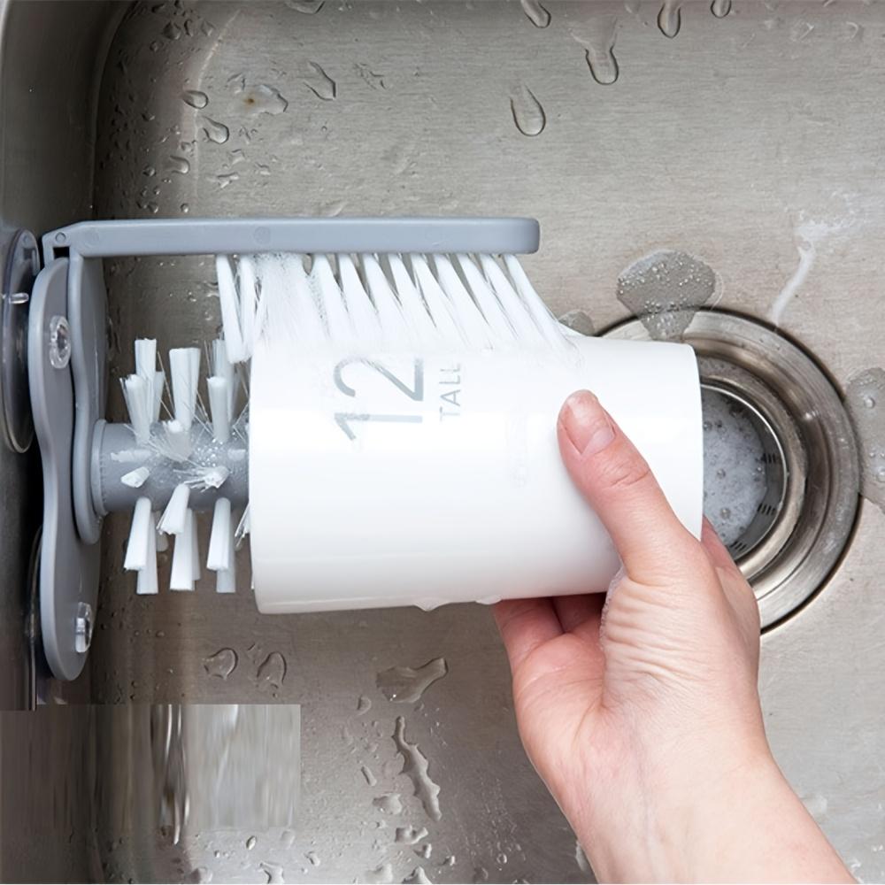 2pcs Wall-Mounted Cup Cleaning Brush, Multi-Functional and Practical Cleaning Brush, Cleaner, Suitable for Kitchen Sinks and Washbasins, Rotatable Cup Cleaning Brush for Washing Cups, Bottle Washer