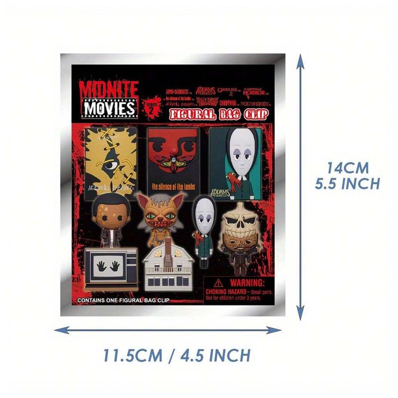WB Officially Licensed MGM Midnite Movies Peripheral Keychain Horror 3D Anime Characters Series Mystery Blind Bags Key Ring Backpack Car Keys Pendant Random One Wednesday Candyman Blind Bags Creative Costume Decorations MN-33060