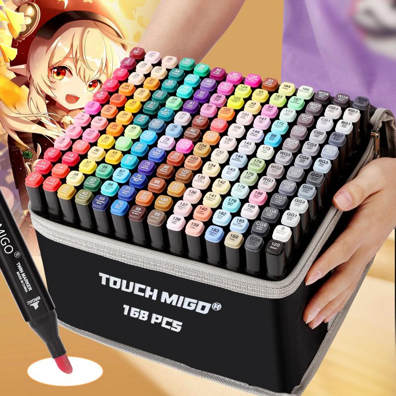 Alcohol Art Markers Set, Dual Tips Fine & Chisel,Art Markers,Professional Permanent Sketch Markers for Adult Coloring Drawing Sketching Coloring Artist Pens and Underlining