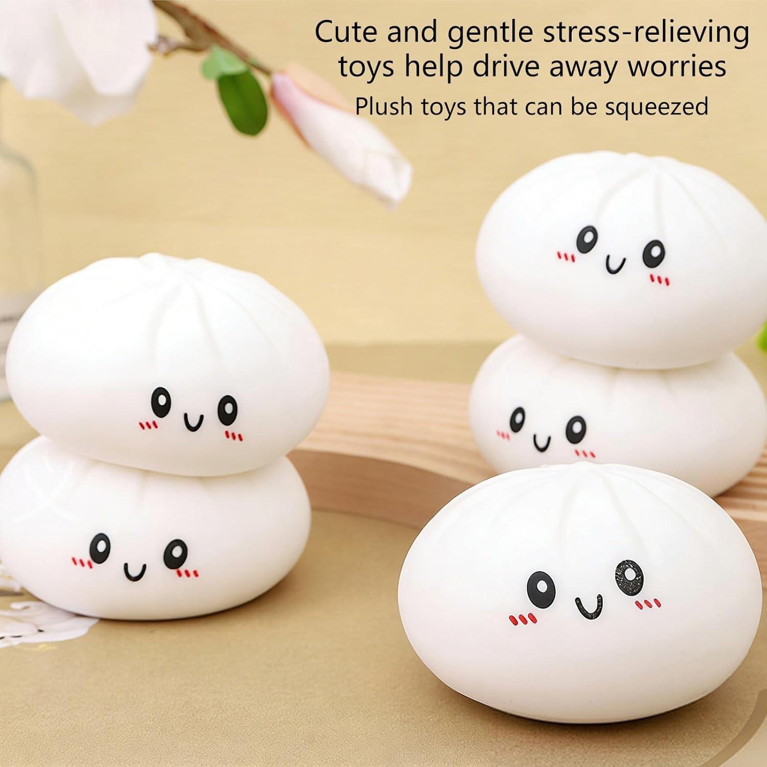 Elastic Baozi Pressure Ball Stress Relief Sensory Toy, Ideal for Kids and Adults, Perfect Birthday Party Gift, Compression Dough Ball