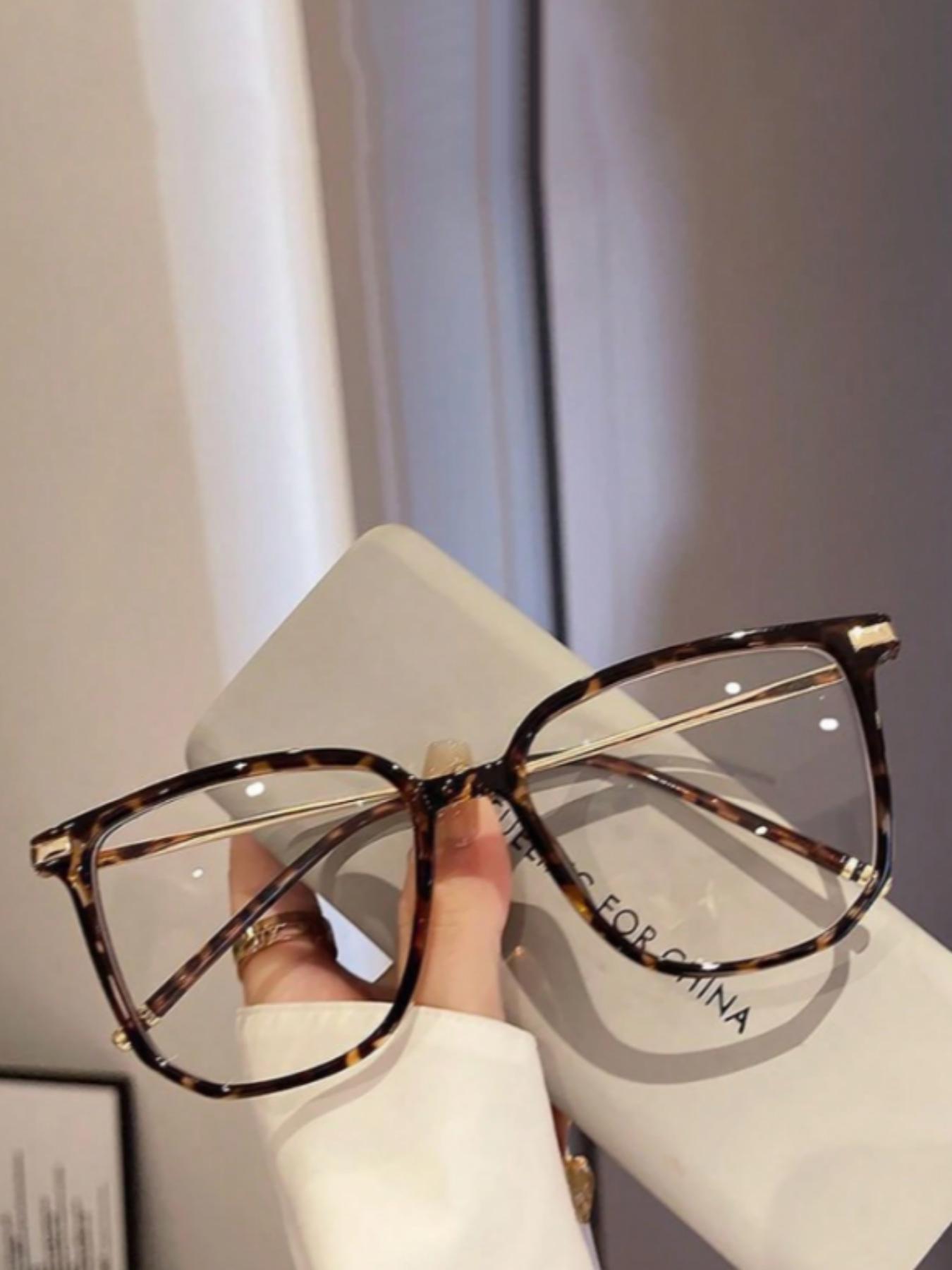 Classic Elegant Women's Flat Mirror, Leopard Pattern Eyeglasses, Suitable for Daily Life, Casual Activities, Office Commuting, Stylish and Versatile