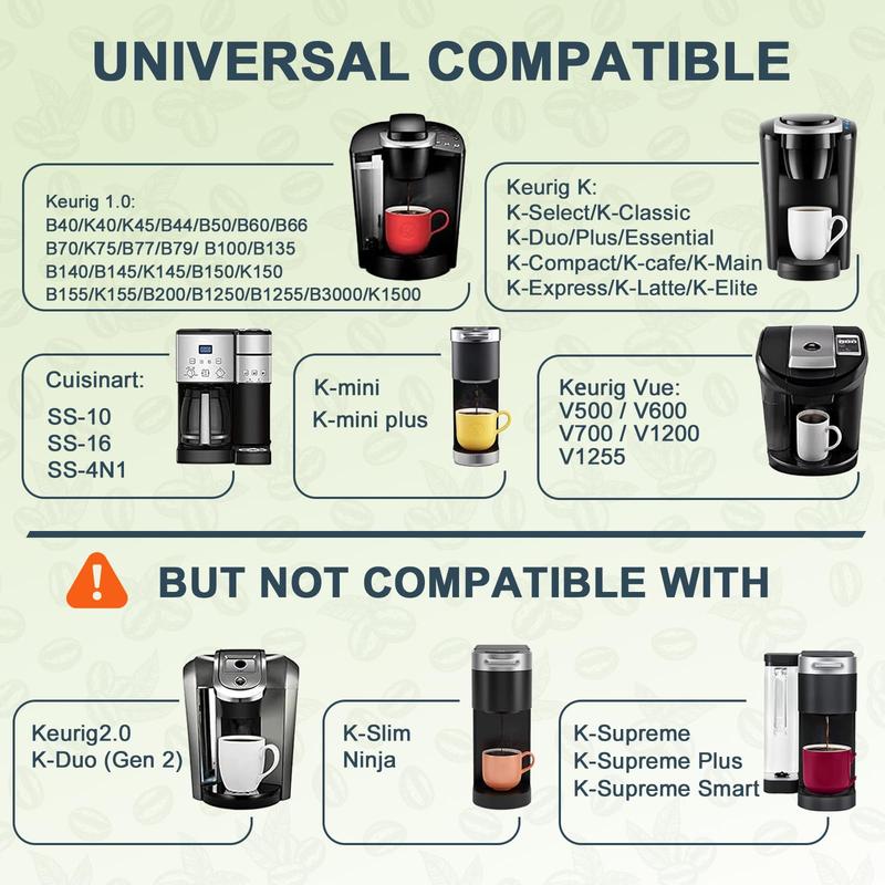 2 Pack Reusable K Cups Coffee Pods for Keurig 1.0: Stainless Steel Refillable K Cup - Reusable Coffee Filter for Keurig 1.0 Coffee Maker, Permanent, Eco-Friendly, Innovative Design