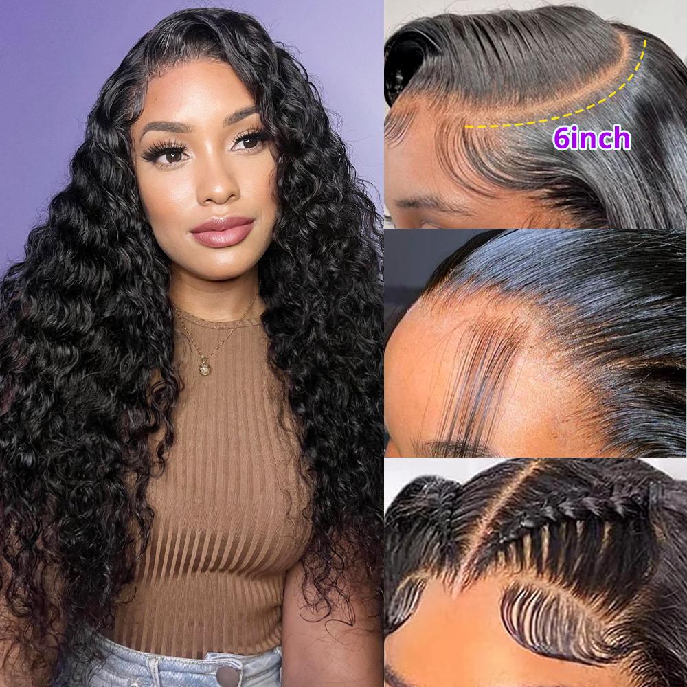 13x6 Deep Wave Lace Front Wig Human Hair 180 Density Pre Plucked Transparent Lace Wig For Women 13x6 Deep Wave Lace Front Wig Human Hair 180 Density Pre Plucked Transparent Lace Wig For Women