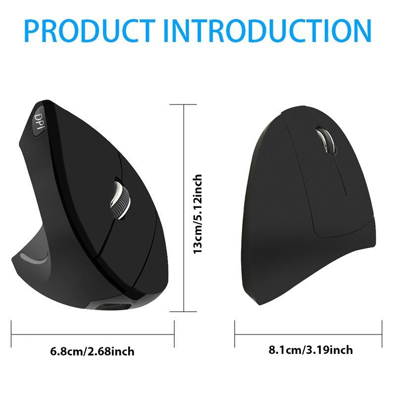 Wireless Bluetooth Vertical Mouse 800 1200 1600 DPI 6 Button Personalised Side Grip Ergonomic 2.4G Mute Gaming PC Computer Mouse Computer Peripherals