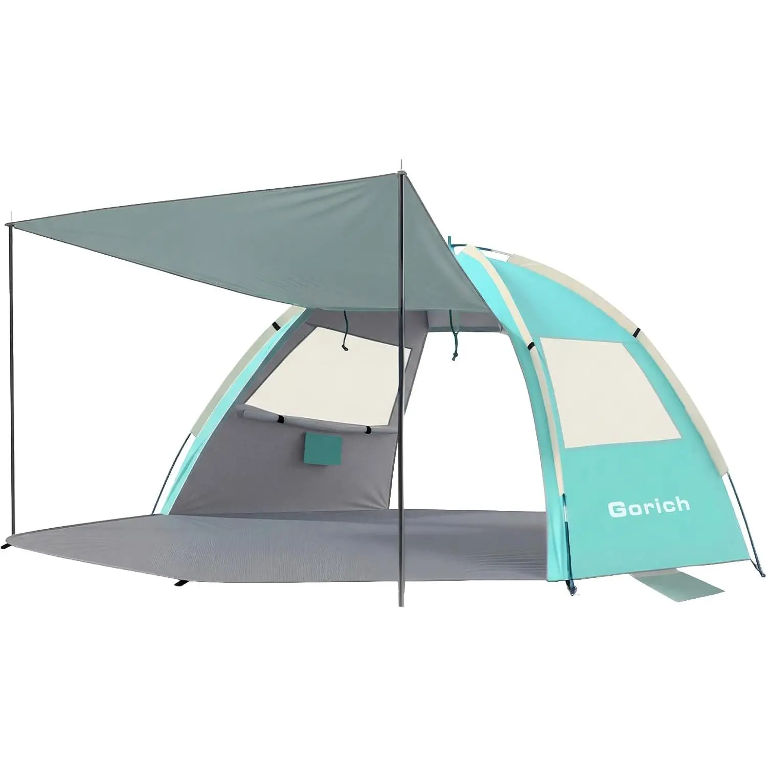 Gorich Beach Tent Sun Shelter with Canopy, Easy Setup UPF50+ UV Protection Sun Shade for 3-4/5-6/7-8 Person, Lightweight & Compact Beach Umbrella for Family Travel