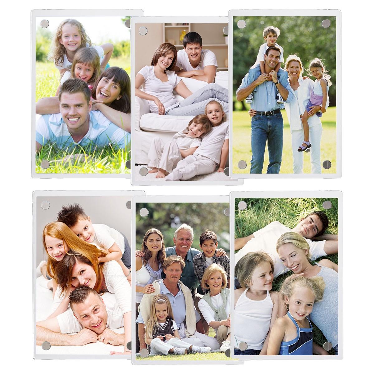 High Transparency Rectangular Acrylic Photo Frame, Family Portrait Frame, Home Decor, Non-Toxic, Ca Prop 65 Compliant