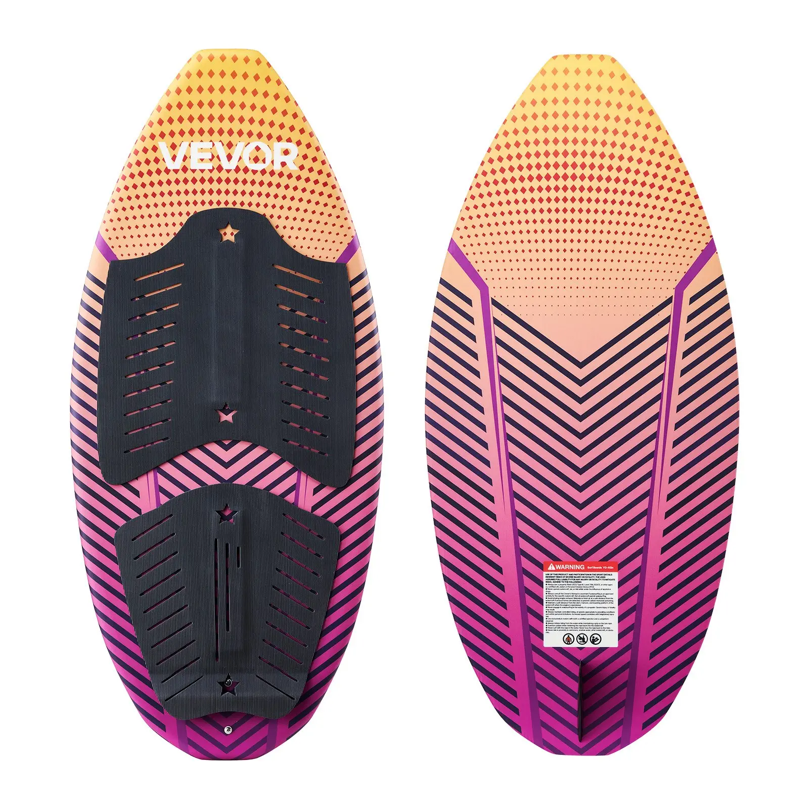 VEVOR 45-Inch Beginner Wakesurf Board, Lightweight Wake Surf Board with EPS Foam Core, EVA Non-Slip Pad & UV Resistance, for Youth Up to 110 lbs
