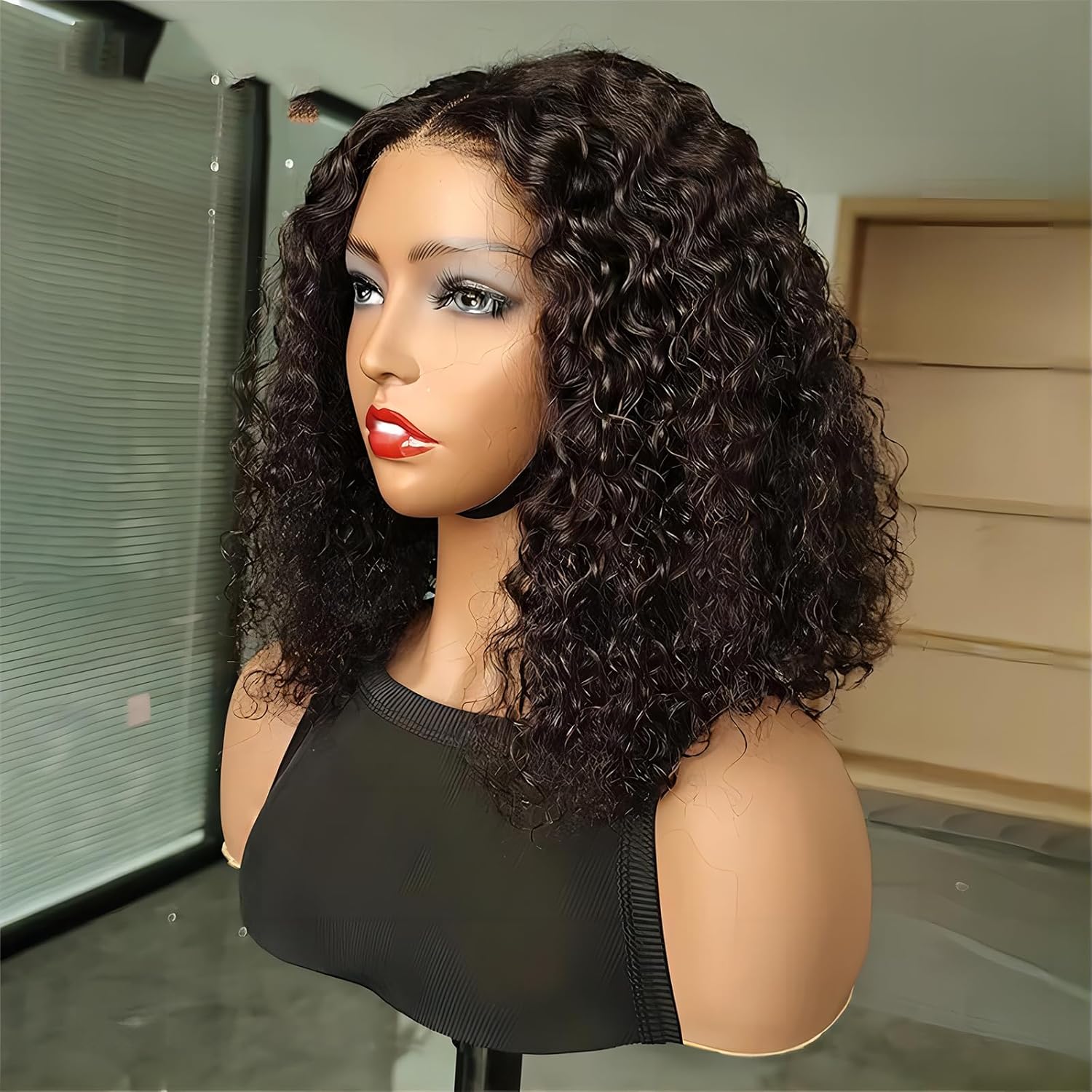 Wear and Go Glueless Bob Wigs for Black Women Short Kinky Curly Glueless Bob Wig Human Hair Invisible SKINLIKE Real HD Transparent Lace  Pre Plucked Pre Cut  200% Density