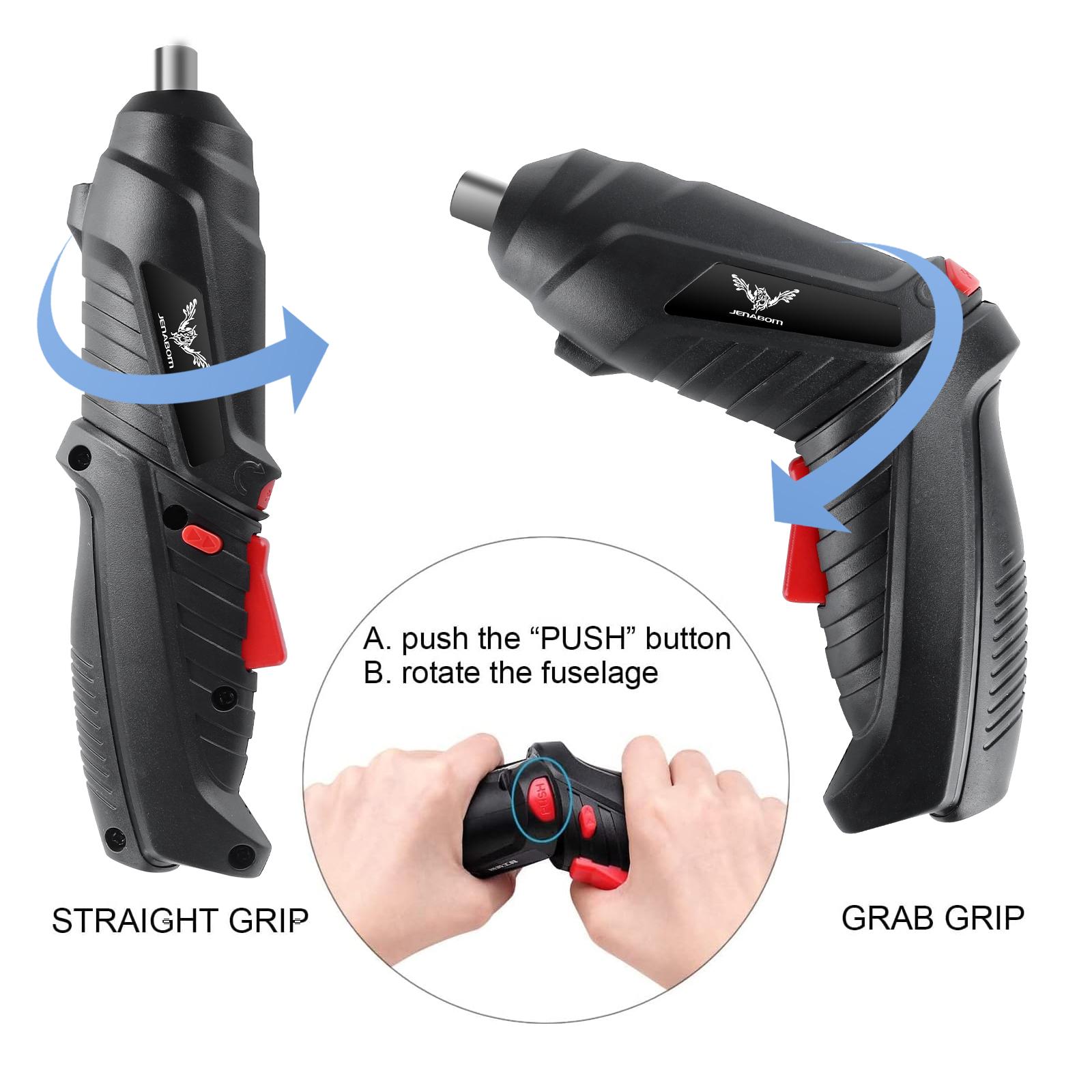 JENABOM 3.6V Electric Screwdriver Set, 1 Set USB Rechargeable Cordless Screwdriver with LED Light, Power Tool Set for Home Maintenance Repair, Complete Tool Set