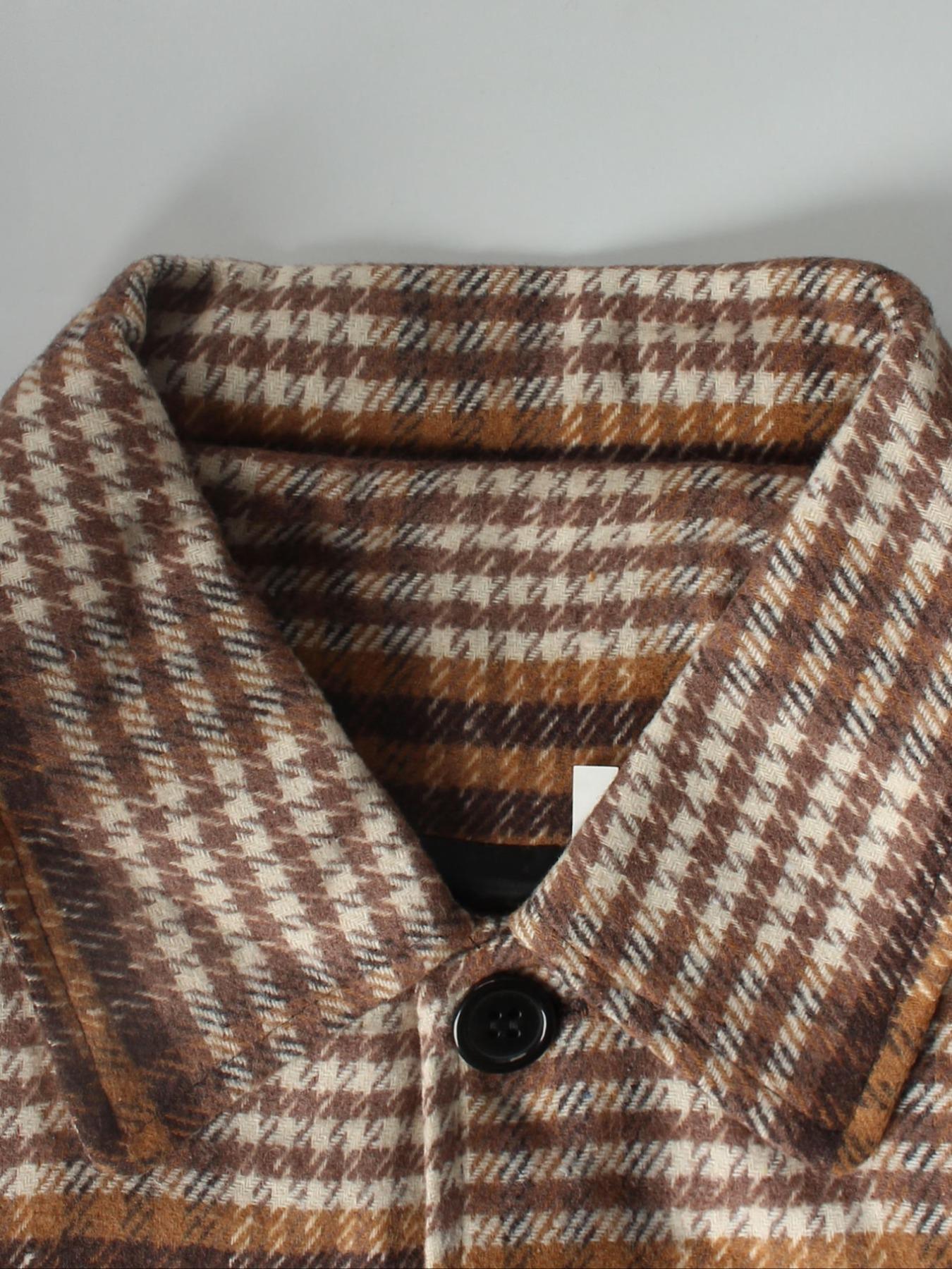 Men's Vintage Fall Winter Jacket, Windproof Fleece Collar Pocket Casual Coat, Suitable for Daily Wear, Comfortable Woven Fabric