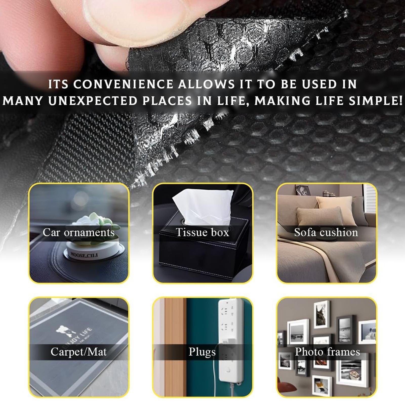 2"x2" Car Mats Self-Adhesive Tape Strip Hook and Loop Strips with Strong Adhesive Multi-Purpose Non-Slip Double Sided Snap Fastening Tape for Car Rugs Tents Sofa Cushions and Wall Hanging