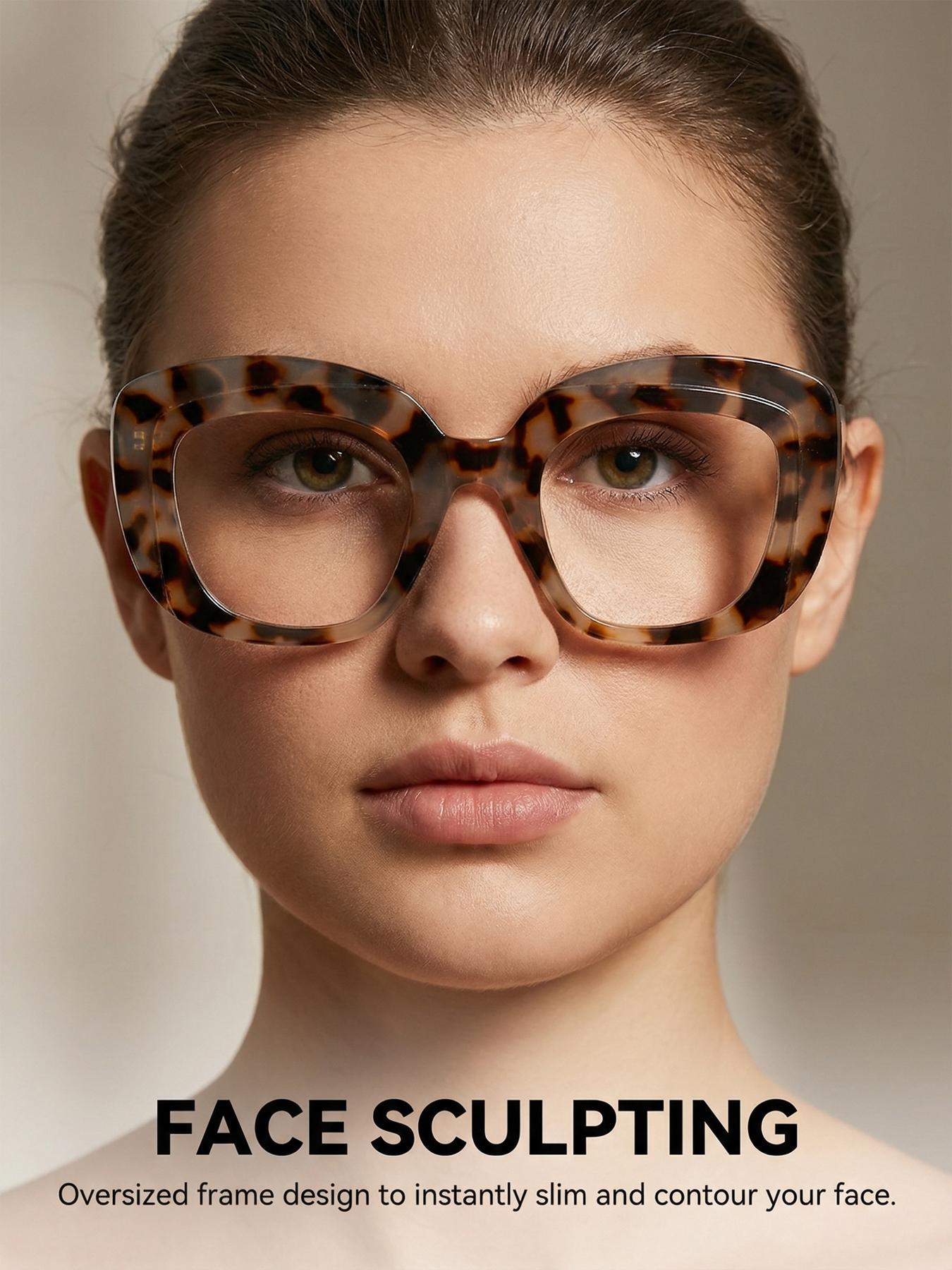 New Fashion Leopard Print Retro Sunglasses, Large Frame Unisex Eyewear, Stylish and Versatile Glasses for Everyday Wear