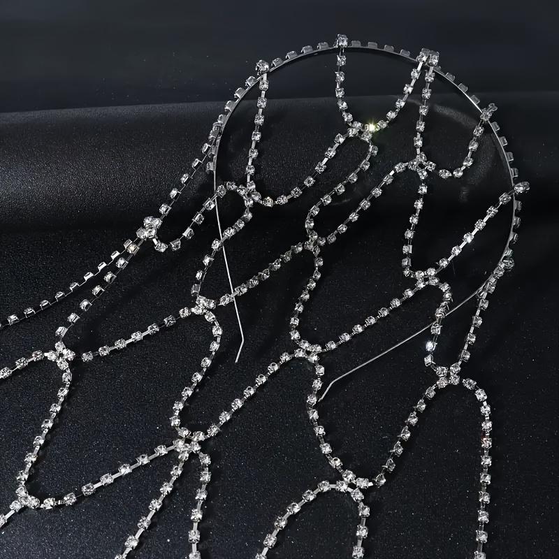 1 long mesh fringed hair band, unique fashion trend headgear, chic high-end hair accessories, perfect for women's daily wear and prom dresses