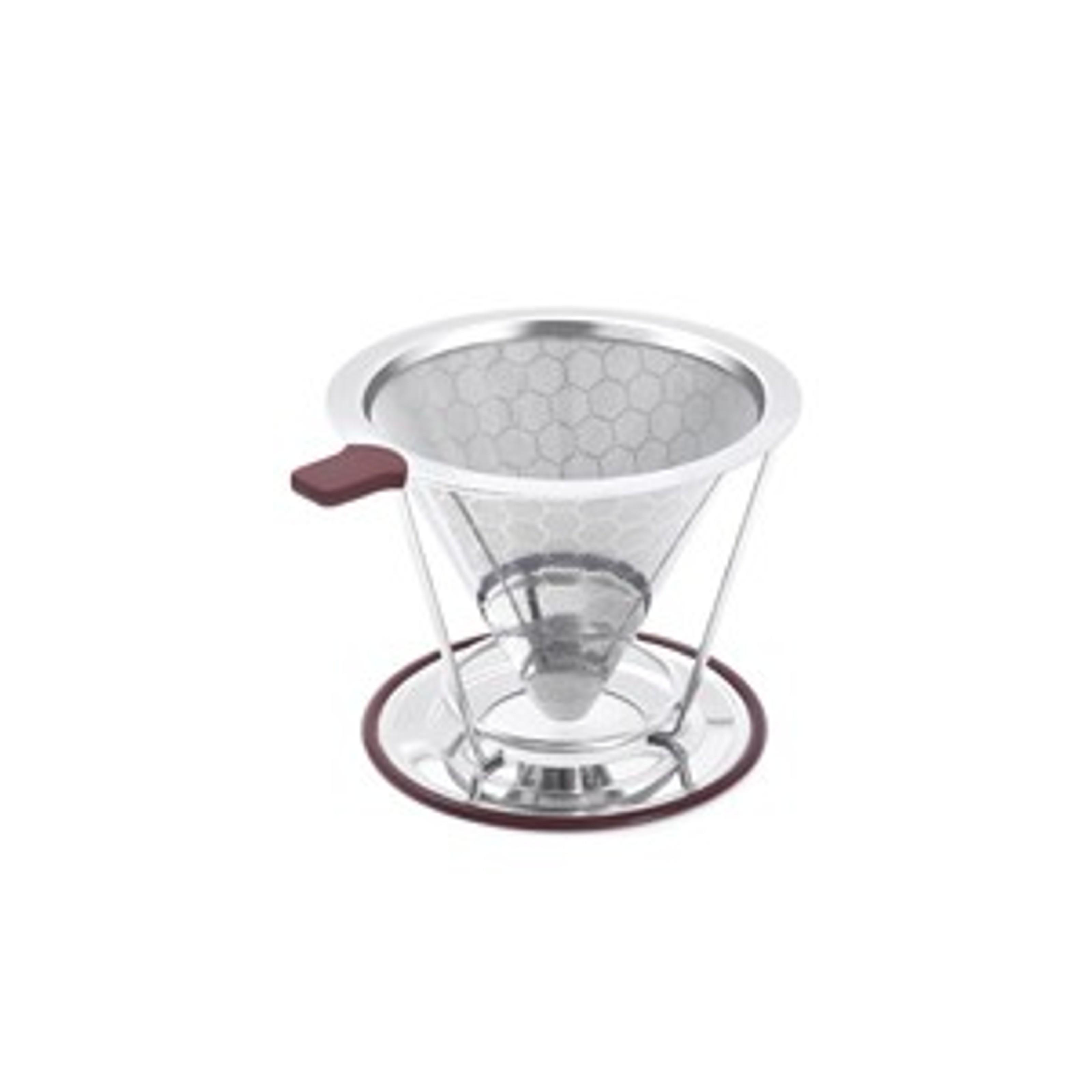 Pour Over Coffee Dripper, Stainless Steel Filter,Easy to Clean Paperless pour over coffee maker,Reusable Filter,Cone Dripper with Removable Cup