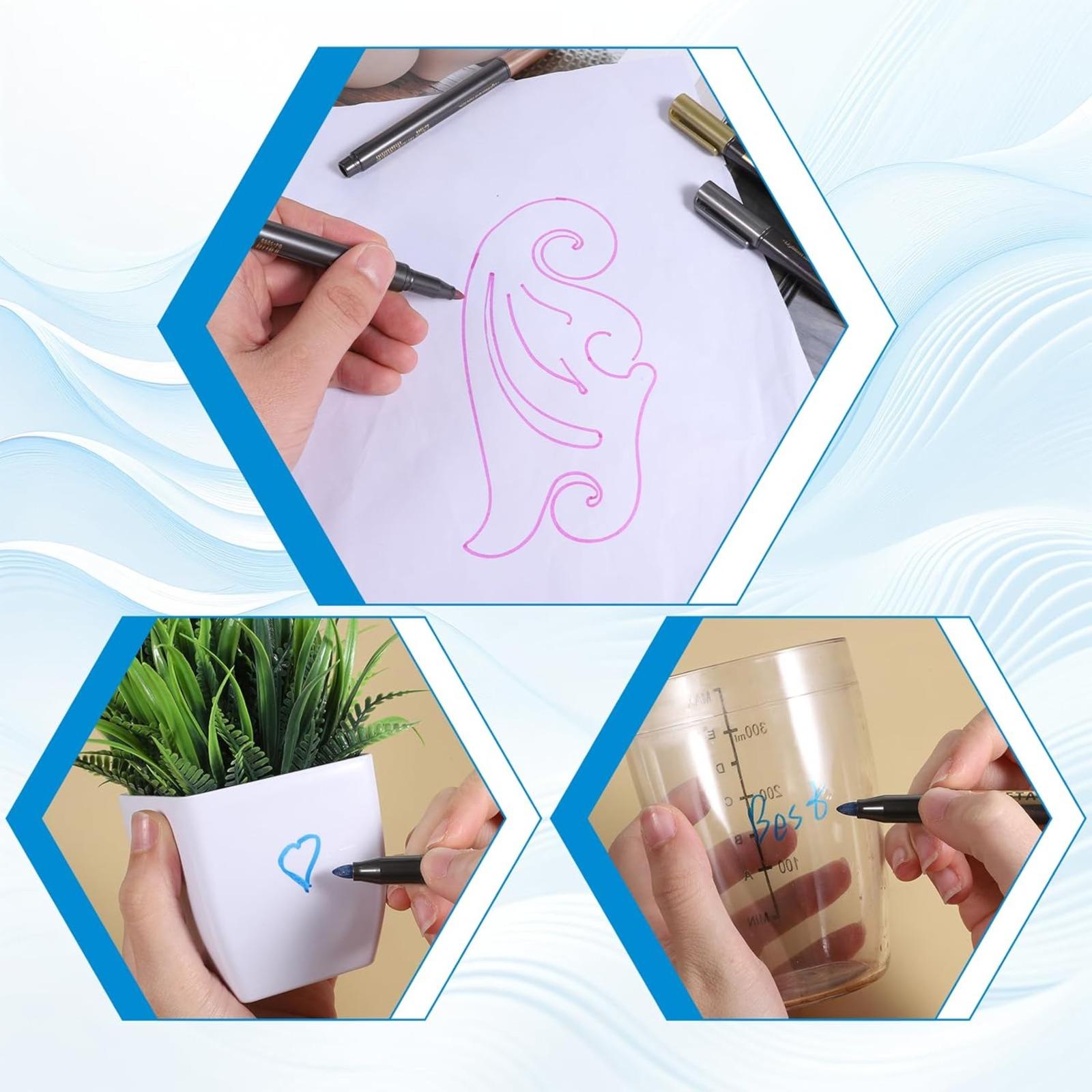 Acrylic paint marker, flash pen, paint pen, flash gel pen acrylic acid, acrylic paint pen, fine flash, flash paint, handicrafts, flash fluorescent pen, card printing supplies, flash paint pen