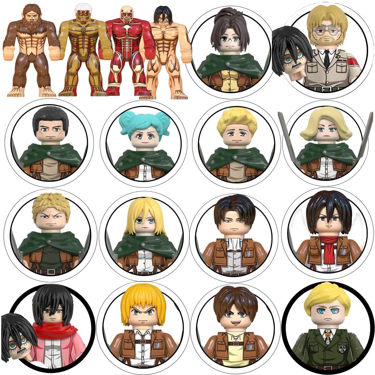 WM6148 Building Blocks Mini Model Figures Attack on Titan Levi Ackerman Eren Mikasa Giant Annie Halloween Christmas Gifts Toys