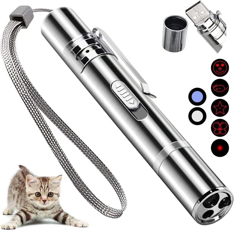 Laser cat toy, suitable for indoor play, 5 adjustable modes, interactive pet training light and movement toy, fun gift, suitable for cats, dogs, kittens, puppies and small pets.