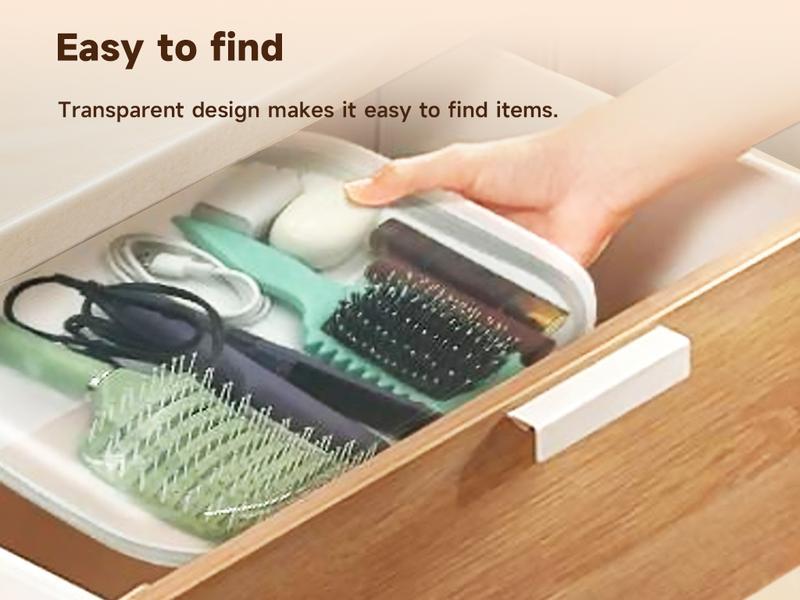 6PCS  Clear Hard Shell Zipper Case, Clear Zipper Pouches Waterproof Makeup Organizer & Toy Storage Bag, Plastic Pouch for Travel, Office, Home, White,3 Pack, LMS