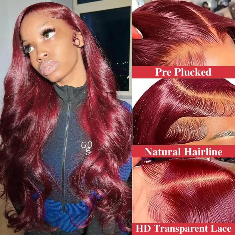 99J Burgundy 13x6 Human Hair Lace Frontal Wig Real Human Hair Body Wave Colored 13x4 Hd Transparent Lace Wig Natural Hairline For Women 99J Burgundy 13x6 Human Hair Lace Frontal Wig Real Human Hair Body Wave Colored 13x4 Hd Transparent Lace Wig Natural Hairline For Women