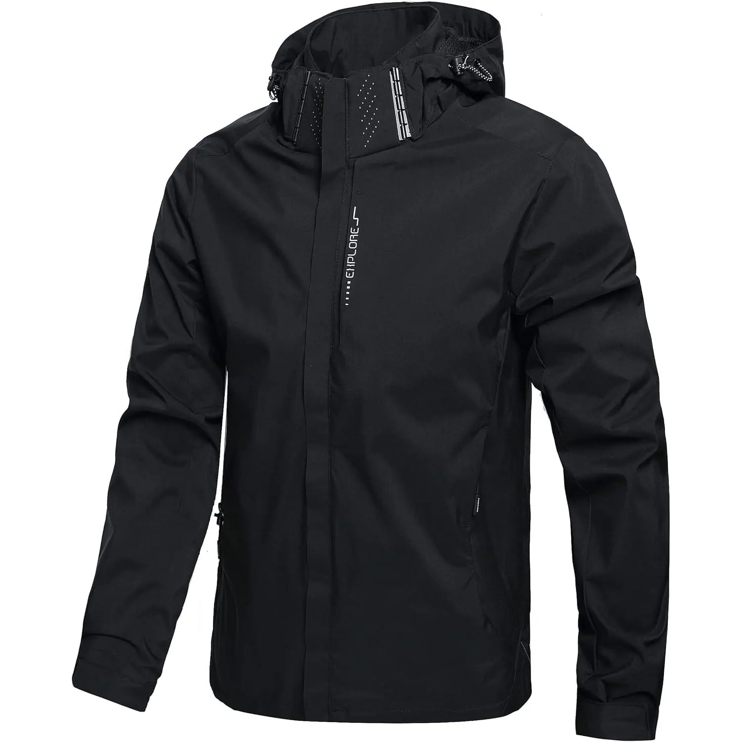 Men's lightweight waterproof jacket, with a hood, outdoor rainproof coat for hiking Casual Hoodie Menswear Personalized Tops Suit