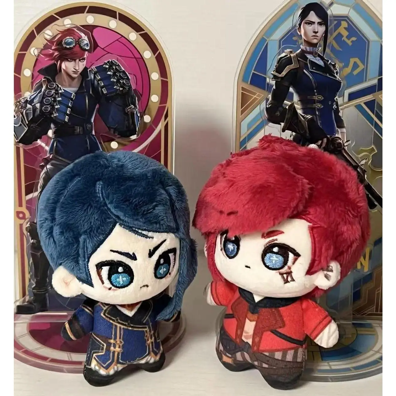 10cm Double City War Caitlyn Vi Stuffed Doll Plushie Caitlyn Wei Cosplay Backpack Pandents Keychain Doll Plush Toys Fans Gifts