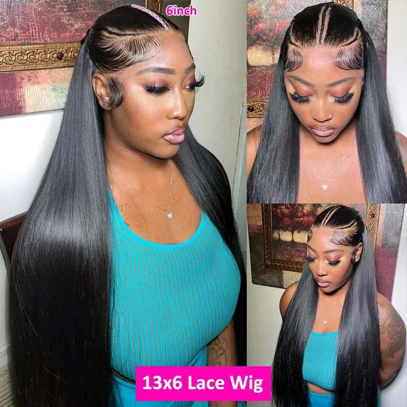 Bling Hair 13x6 HD Transparent Lace Front Real Hair Wigs Pre Plucked For Women Straight Remy Real Hair Lace Frontal Wigs