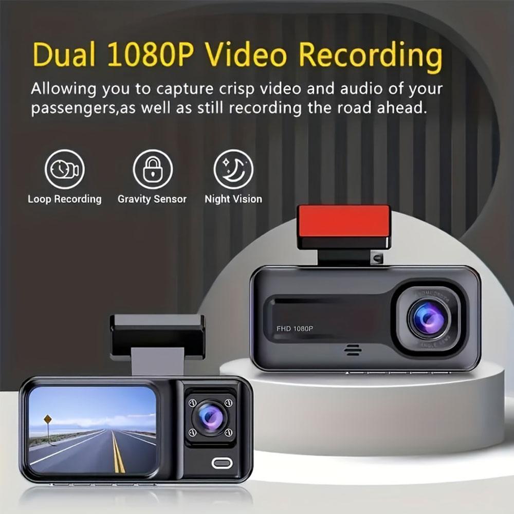 Infrared Night Vision Car Dvr (2/3 Channels) with Rear Camera, HD Loop Recording, Vehicle Backup Monitoring System, Safety Driving, Car Dash Cam
