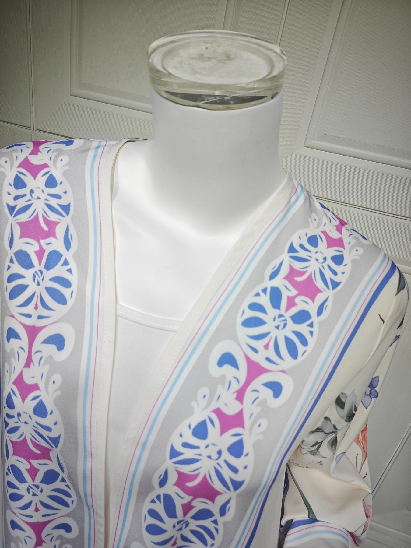 Muslim Women's Abaya Set with Hijab, Elegant Simple Floral Print Long Robe Jacket, Casual Party Beachwear, All Seasons Wear