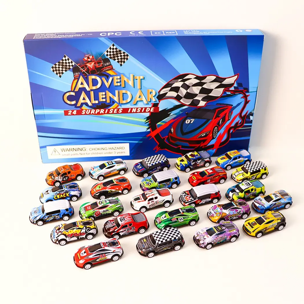 Christmas Countdown Blind Box Car Gift for Kids, Digital Race Car Advent Calendar, 24-Day Christmas Countdown, Perfect Holiday Present