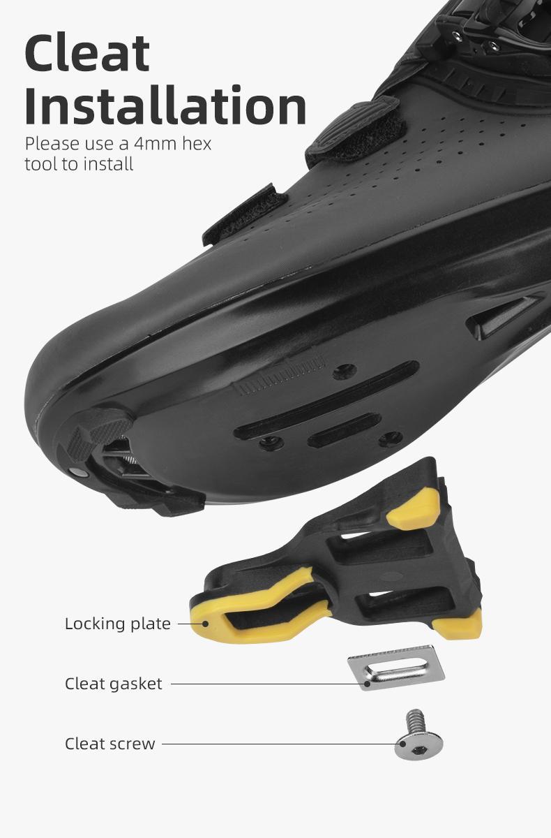 ROCKBROS Road Bike Pedals Lightweight Clipless Bicycle Pedals with Cleats Set Compatible with SPD-SL System