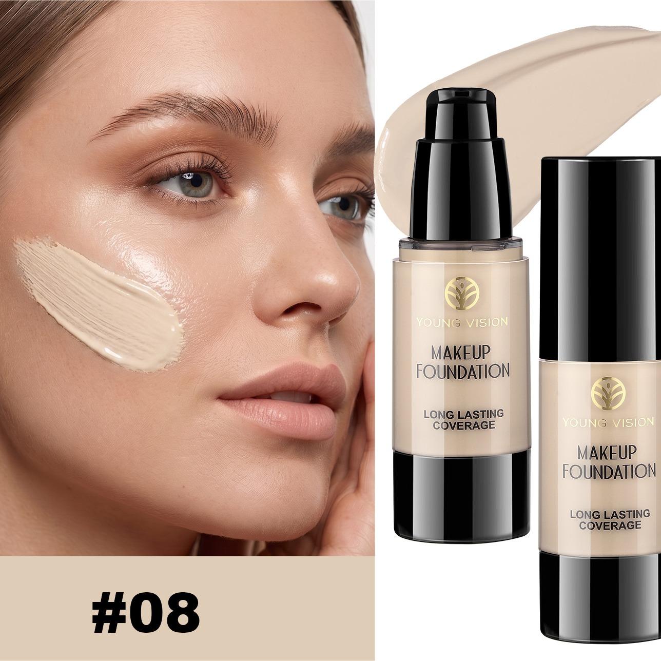 YOUNG VISION High Coverage Moisturizing Hydrating Liquid Foundation Makeup, Lightweight and Non-Heavy, Flawless Finish, Suitable for All Occasions