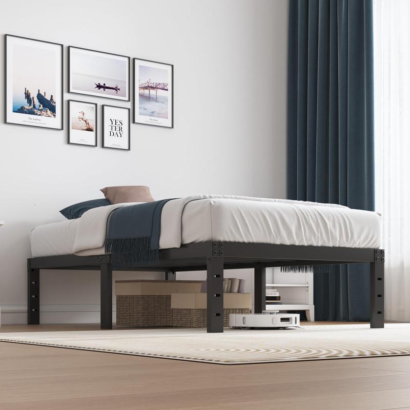 Edenza-Twin Bed Frames, 14 Inch 16 Inch 18 Inch Heavy Duty Metal Platform Bed Frame Twin Size Support Up to 3500 lbs, No Box Spring Needed/No Shaking/Steel Slat Support/Noise Free/Easy Assembly Edenza-Twin Bed Frames, 14 Inch 16 Inch 18 Inch Heavy Duty Metal Platform Bed Frame Twin Size Support Up to 3500 lbs, No Box Spring Needed/No Shaking/Steel Slat Support/Noise Free/Easy Assembly