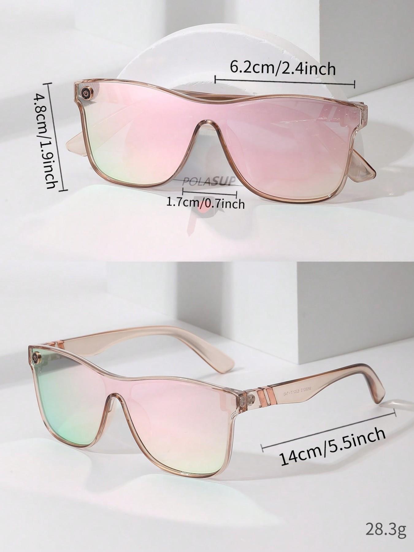 Summer Colorful Mirror-Coated Star-Shaped Frame Windproof Glasses, Outdoor Cycling Sunshade Gradient Reflective Lenses, Fashion Eyewear