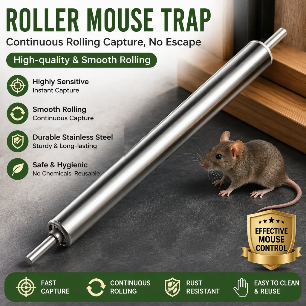 Automatic Continuous Rat Trap Replacement Roller, 340mm High Quality Bearing Mouse Trap Roller Shaft
