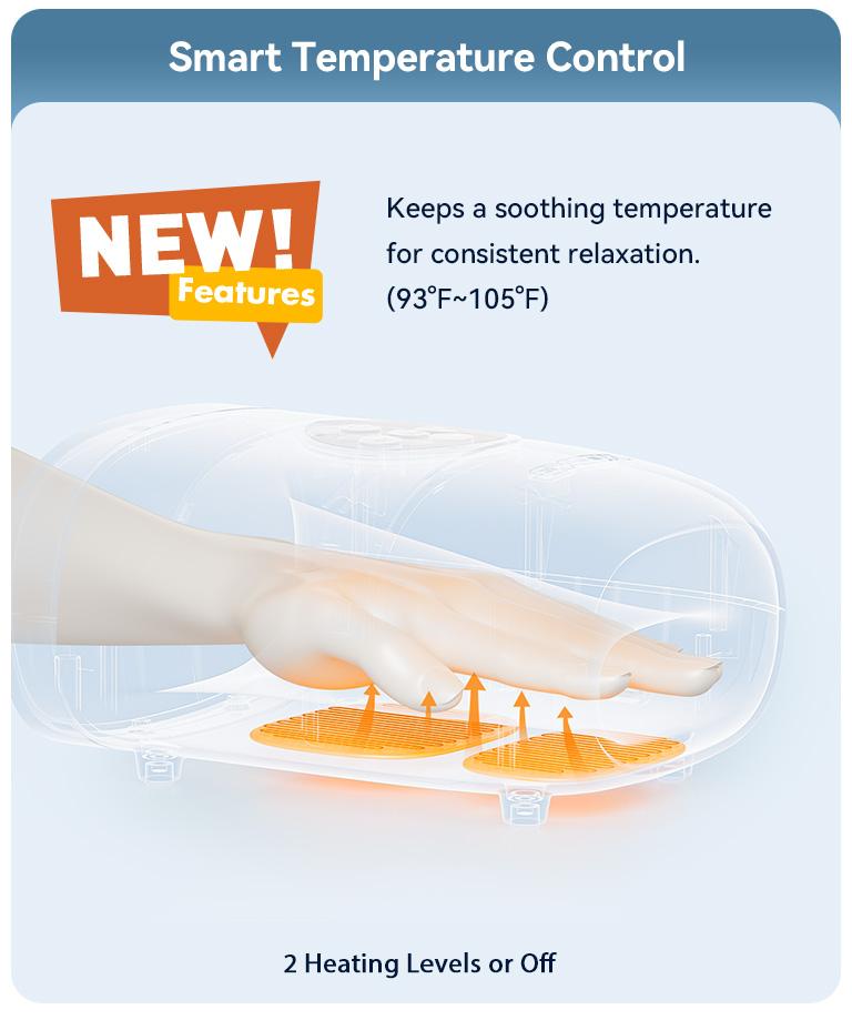 CINCOM Upgraded Hand Massager, Cordless Finger Soother with Customizable Settings，, Rechargeable with Comfort Warmth, Provides Ultimate Relaxation, Wonderful Gift for Black Friday, Thanksgiving, Christmas, Birthdays & More