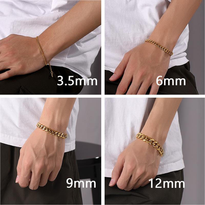 FindChic Cuban Link Chain Bracelets Stainless Steel Chain Hip Hop Bracelets Unisex Chunky Bracelets Jewelry For Women Men Girlfriend Boyfriend