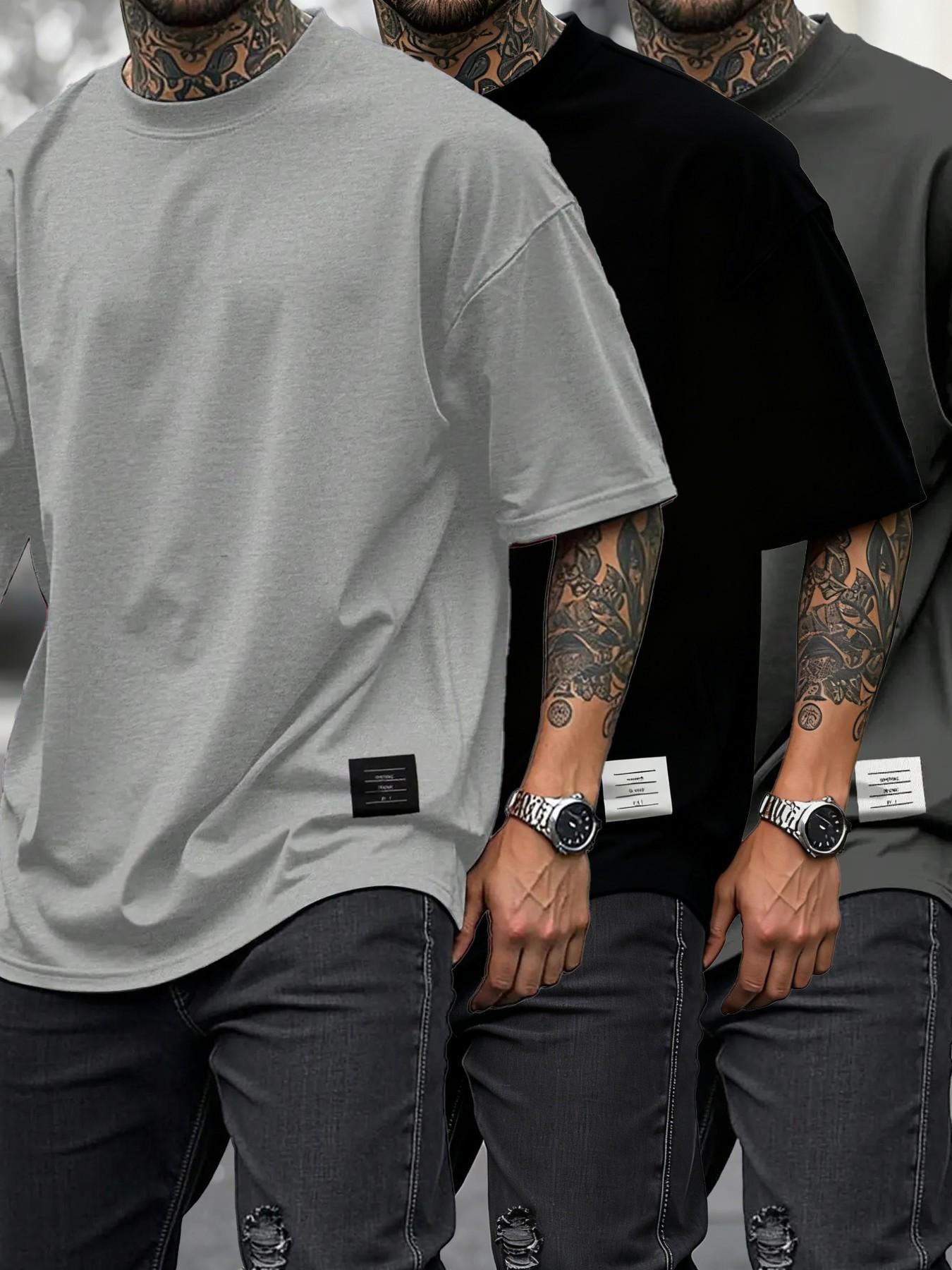 Men's Plus Size Round Neck Short Sleeve Shirt, Ultra Comfortable Everyday Wear, Casual Streetwear Oversized Style, Perfect for Daily Use Men's Plus Size Round Neck Short Sleeve Shirt, Ultra Comfortable Everyday Wear, Casual Streetwear Oversized Style, Perfect for Daily Use