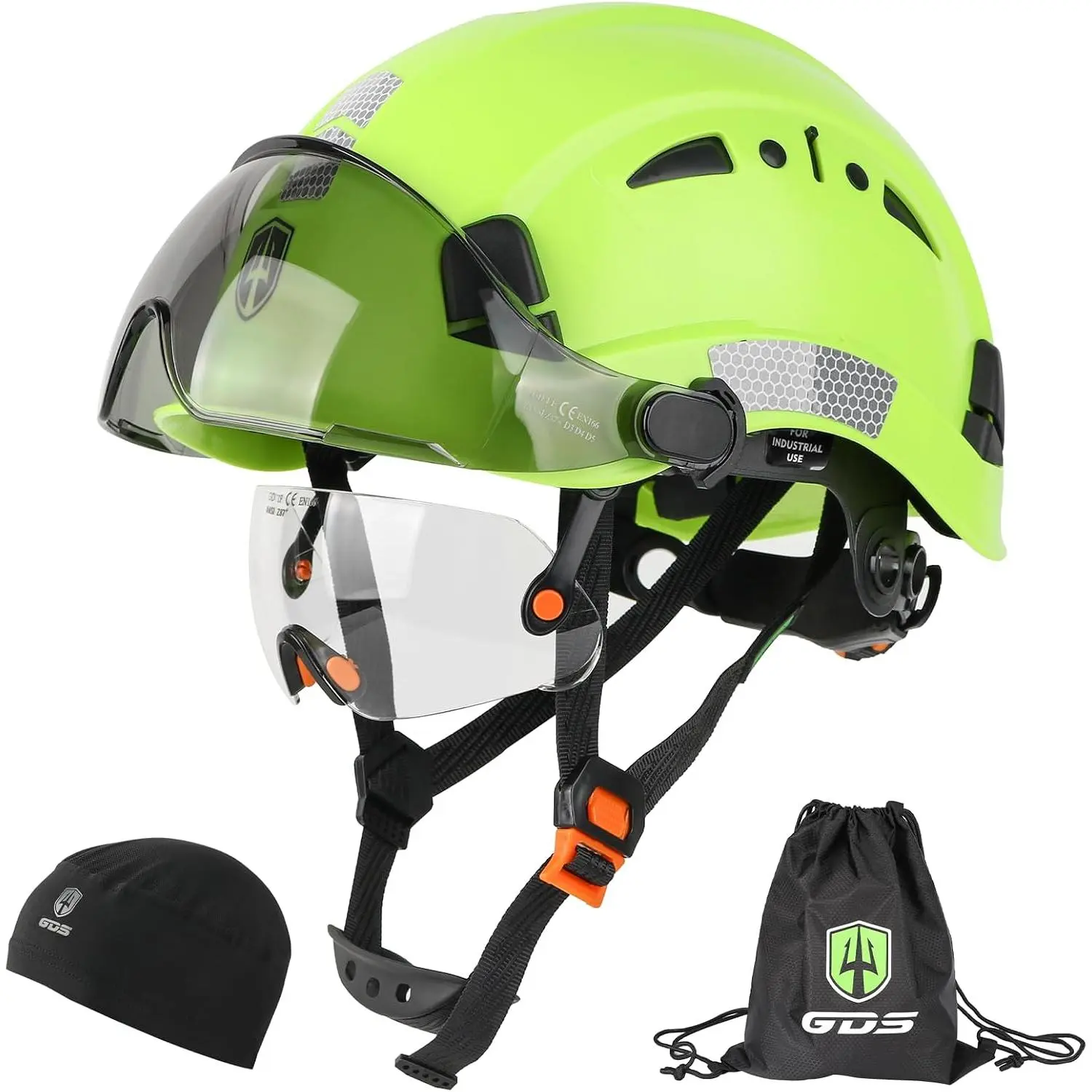 Green with Clear built-in visor and Smoke outside 