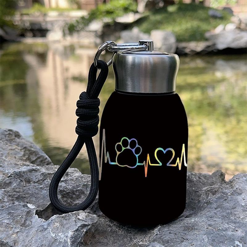 1pc 10.5oz Stainless Steel Tumbler - Leak-Proof, Insulated, Reusable, Hand Wash Only, Functional & Fashionable, Dual Advantage, Rainbow Paw Heartbeat Design, Perfect Holiday Gift Item, Durable Drinkware