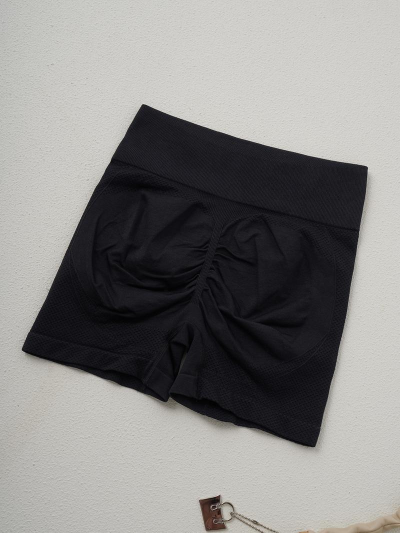 Women's Solid  Seamless Gym Shorts, Comfy Breathable Skinny Shorts for Gym Workout Running, Ladies Sportswear for Summer, High Stretch Bottoms