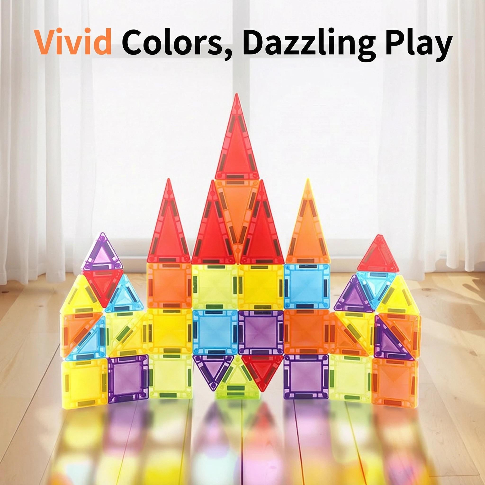 Classic Magnetic Building Blocks Set, Creative Assembly Toy for Kids, Includes Storage Box, Perfect Holiday Birthday Gift