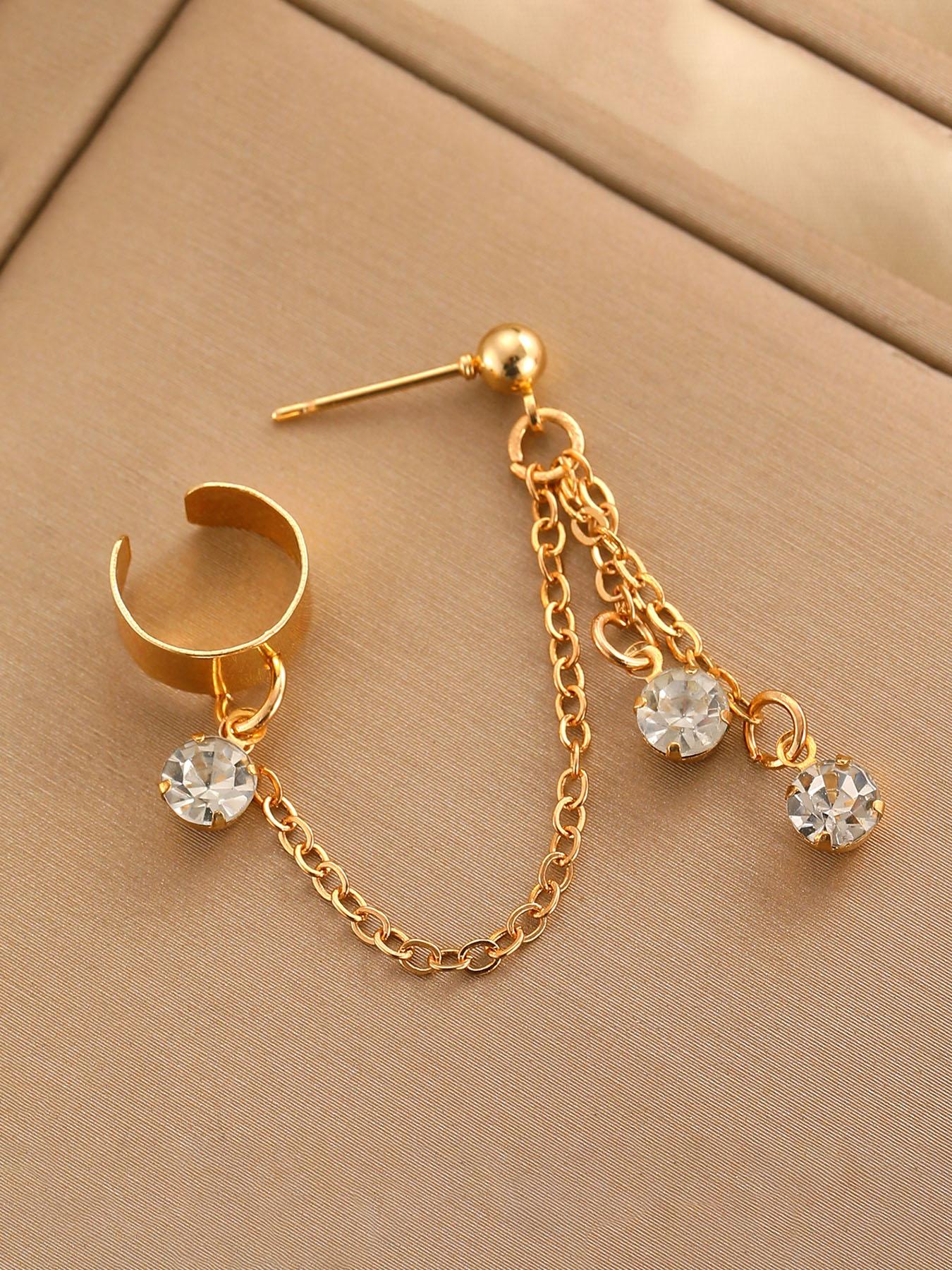 Elegant Dangle Earrings for Women, Chic Fringe Ear Cuffs, Hip-Hop Style Zirconia Drop Earrings, Chain Design, Perfect Gift for Friends